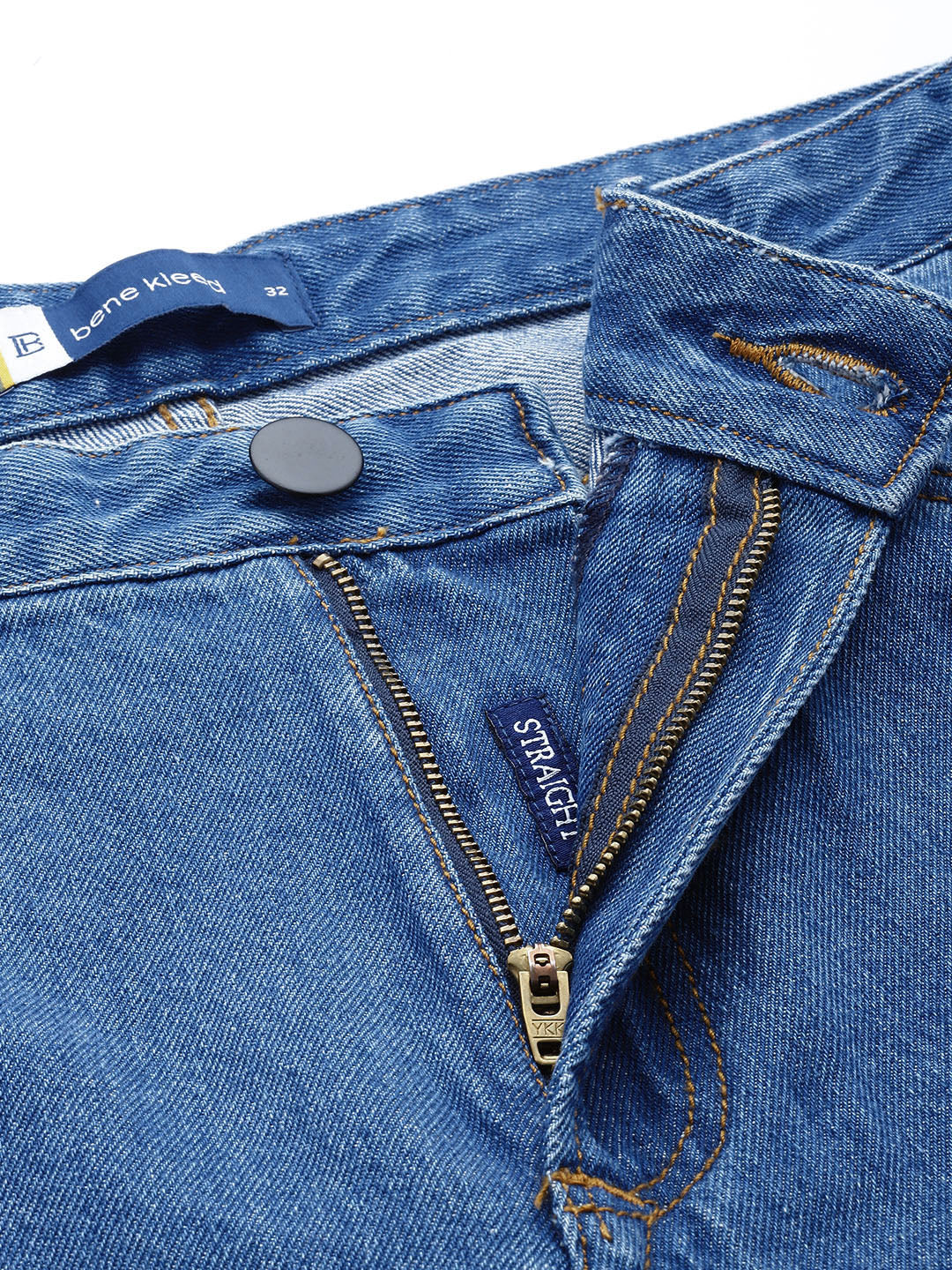 Men Blue Straight Fit Solid Jeans