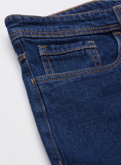 Men Indigo Boot-Cut Solid Jeans