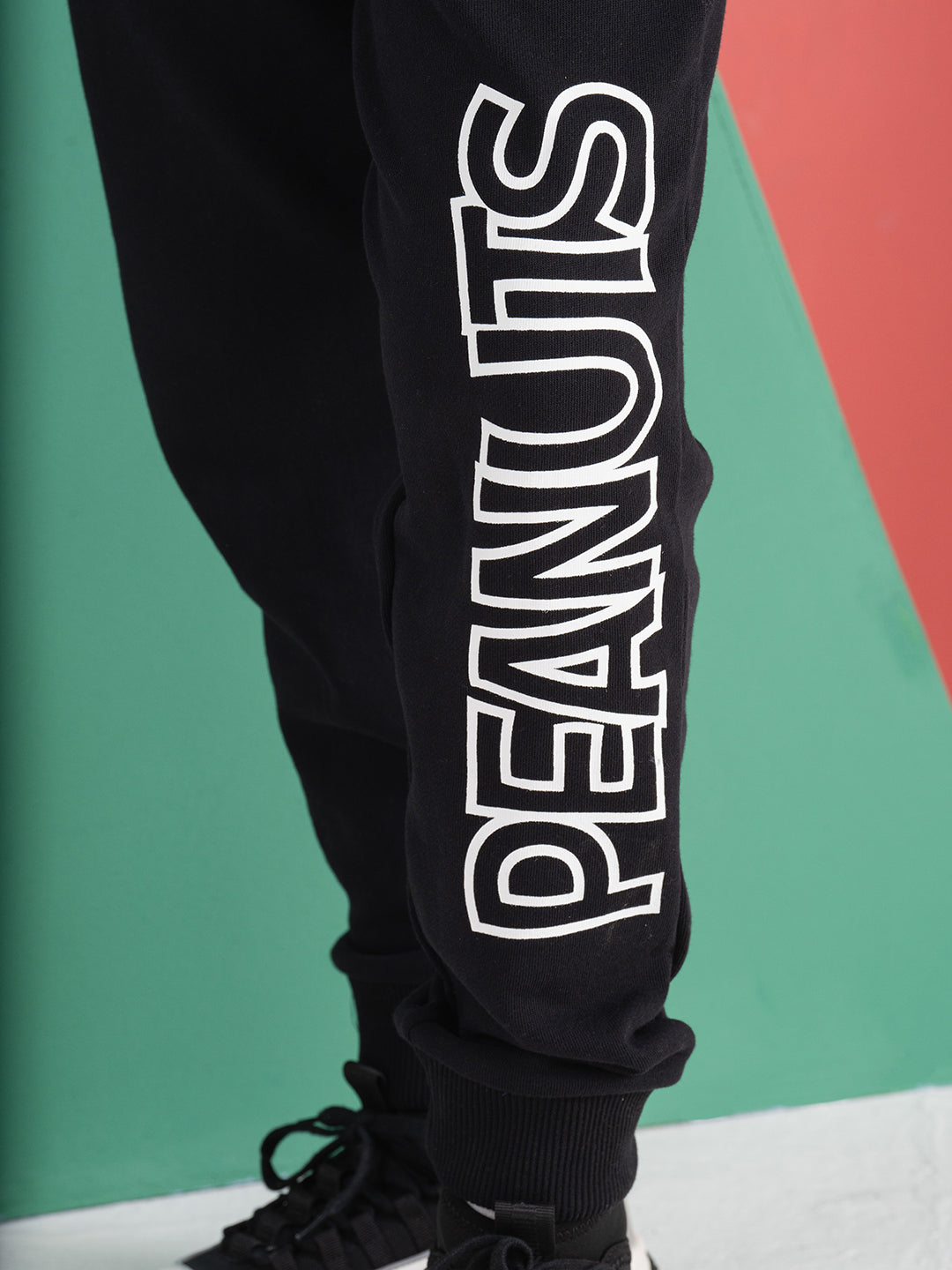 Black Peanut Printed Jogger