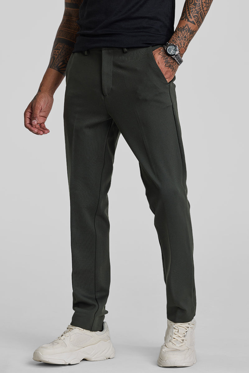 Dark Green Slim Fit Trousers