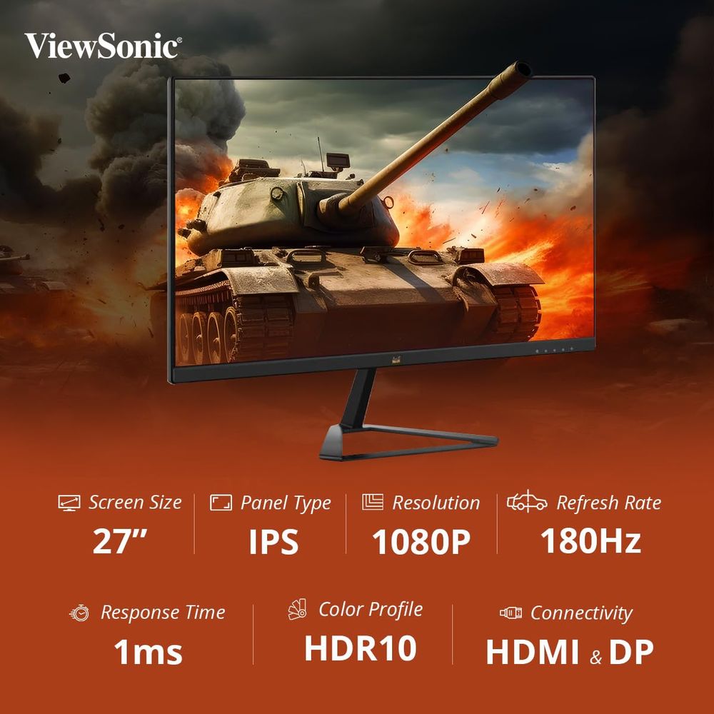 VIEWSONIC VX2779 Pro 27 Inch FHD 185Hz IPS Panel 104%SRGB 1MS AMD Freesync Gaming Monitor