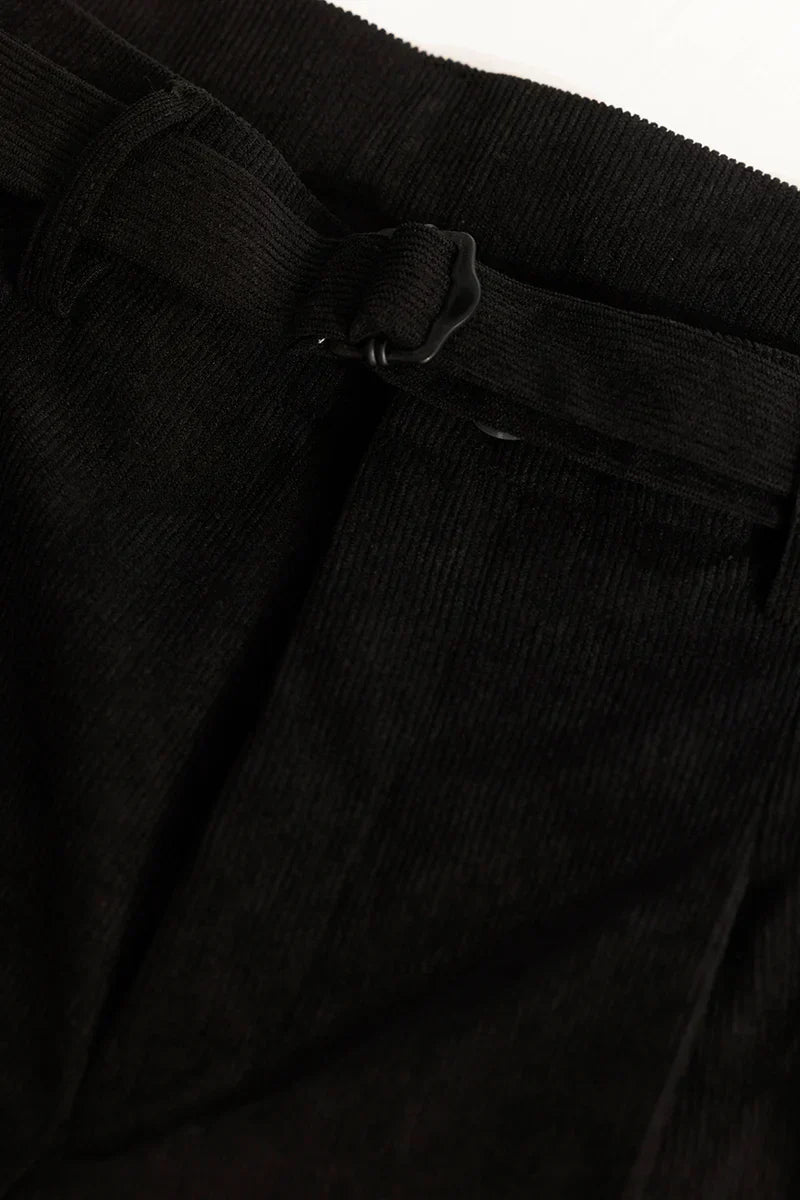 Black Corduroy Korean Trousers