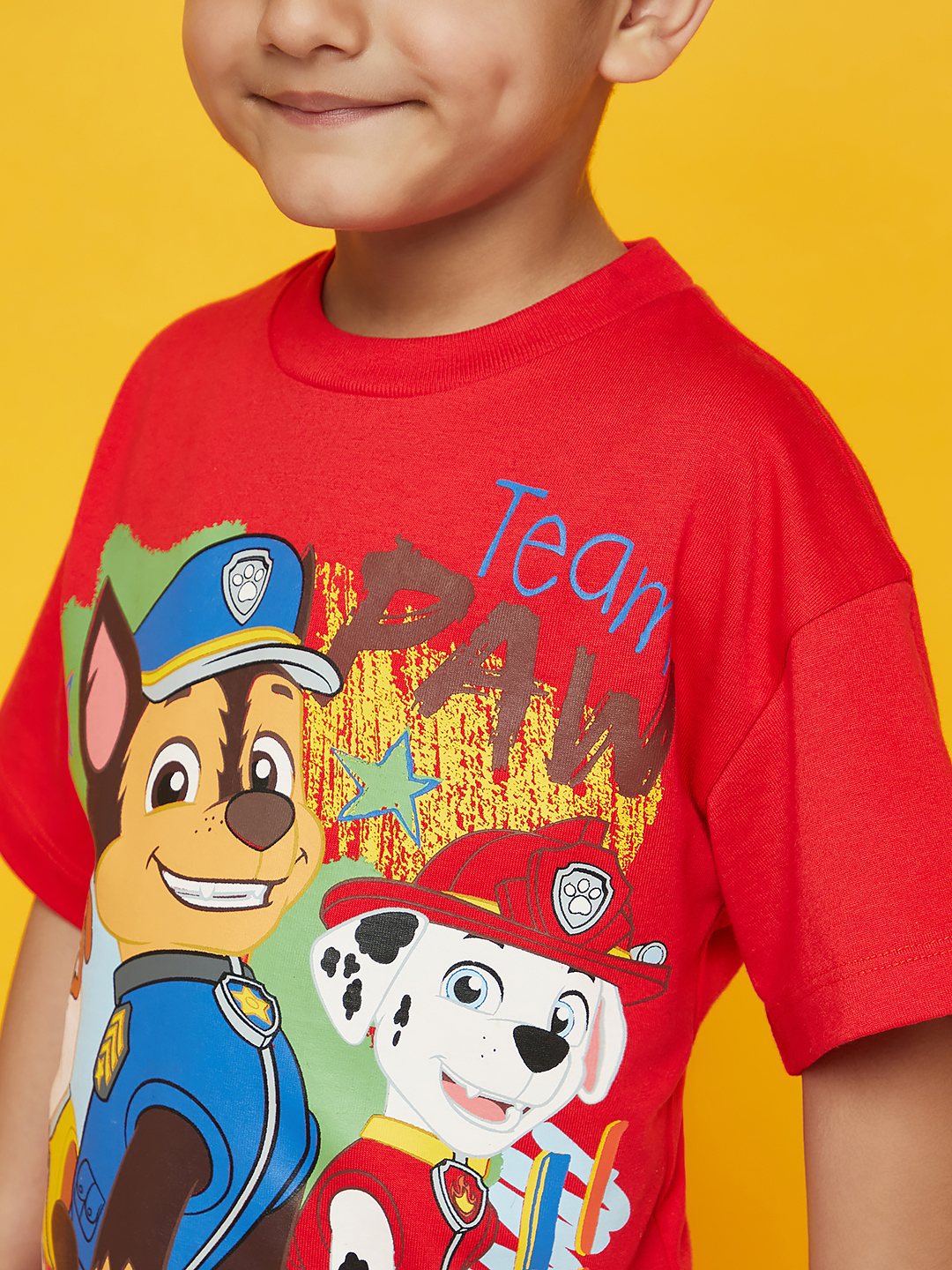 Girls Cotton Red Paw Patrol Tshirt