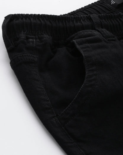 Men Black Slim Fit Solid Jogger Jeans