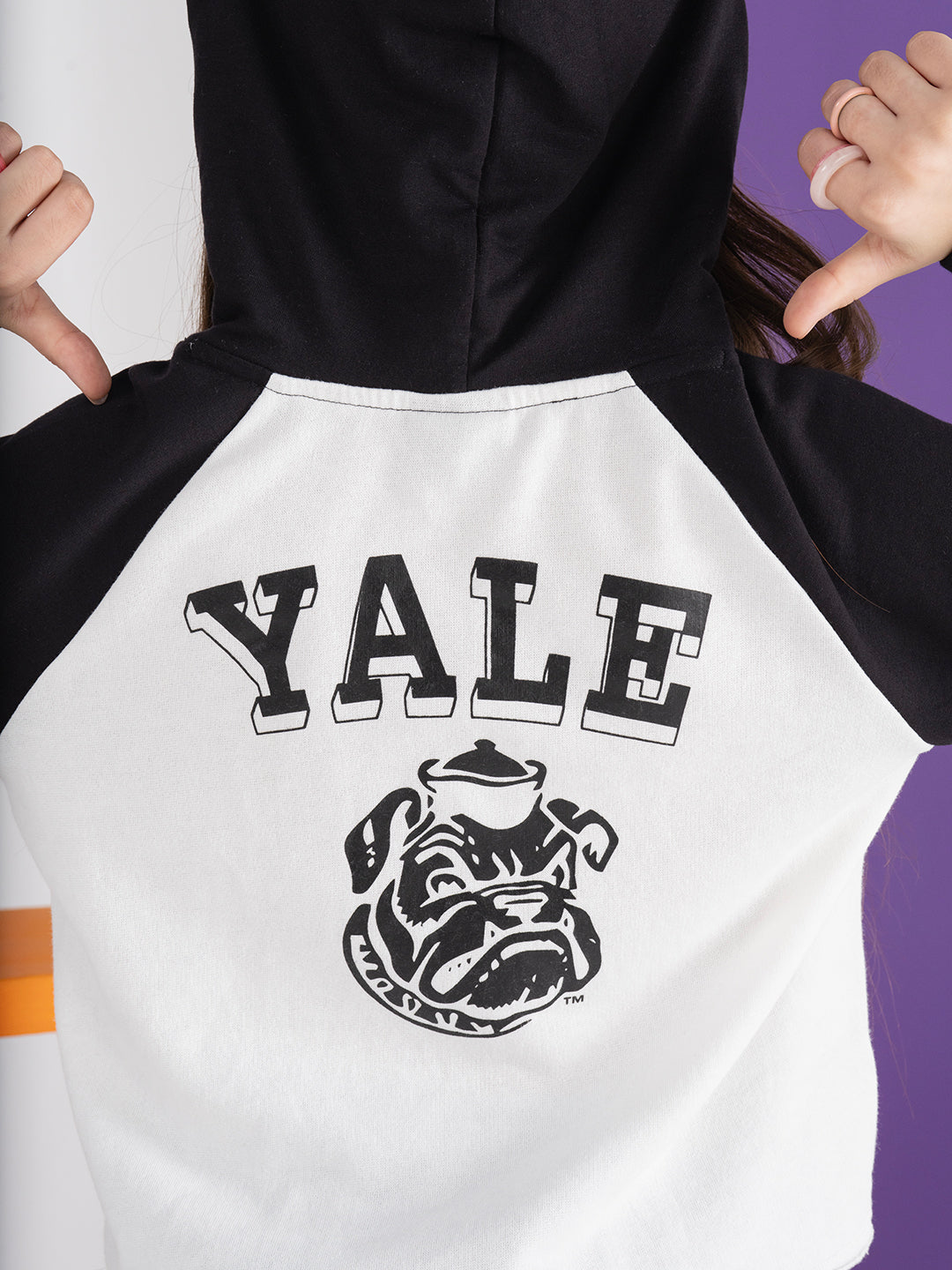 Black and white Yale girls sweatshirt