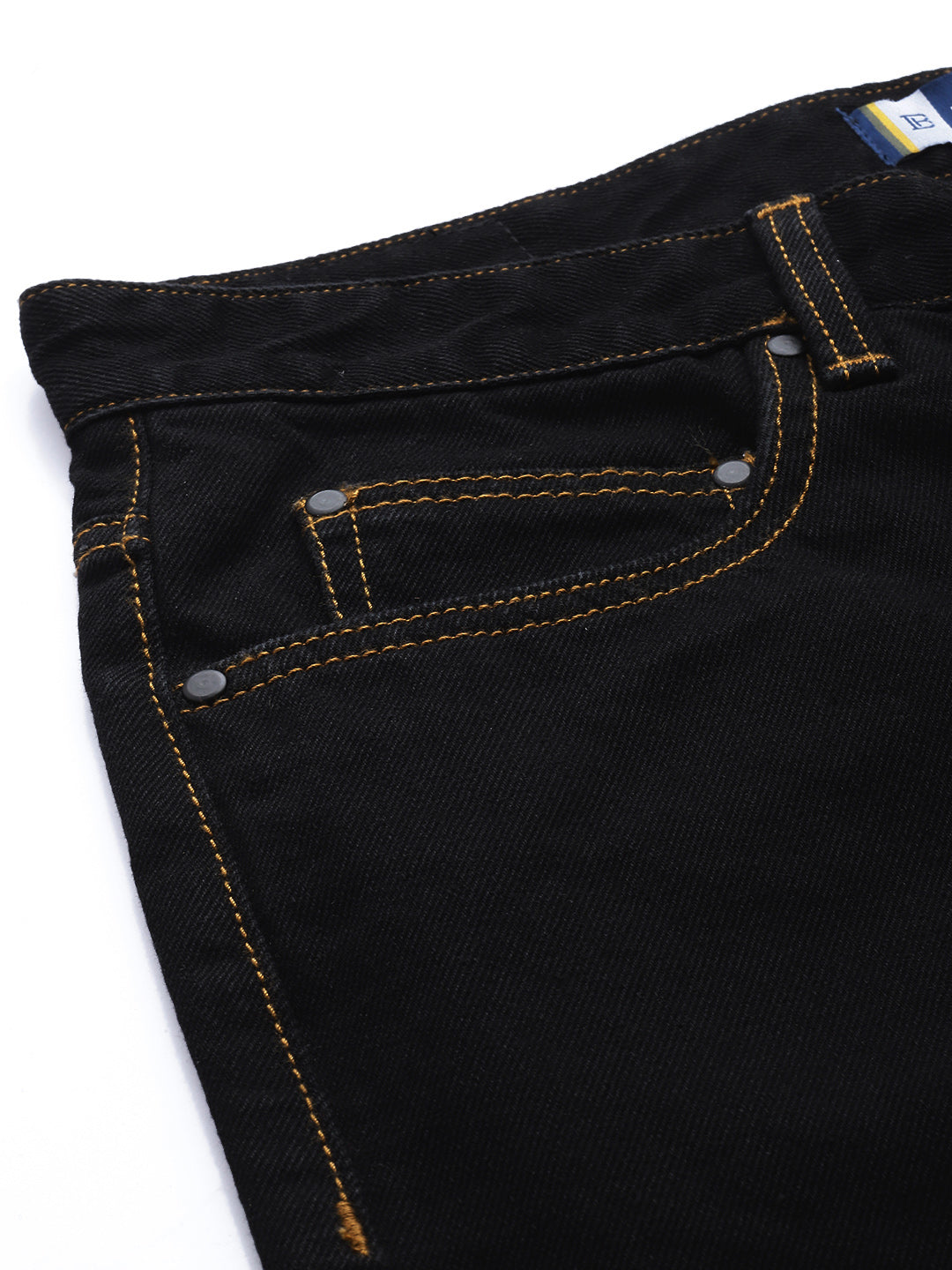 Men Black Straight Fit Solid Jeans