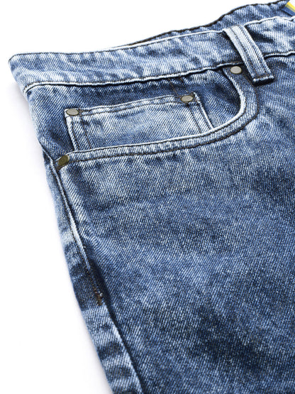 Men Blue Boot-Cut Solid Jeans