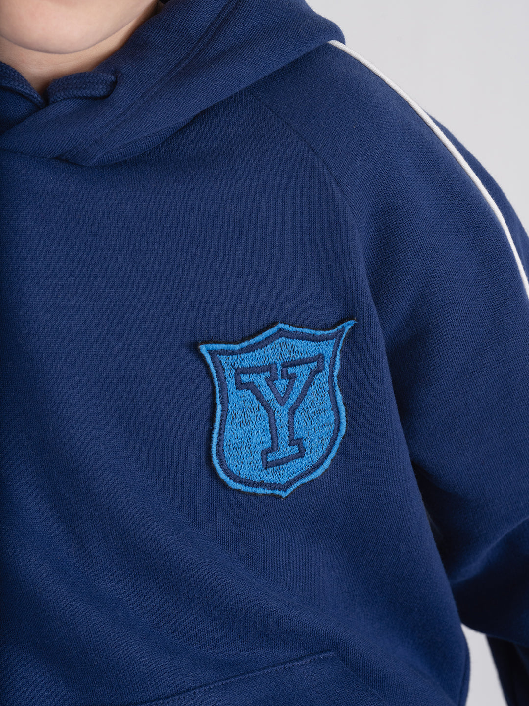 Embroidered Navy Yale Hoodie