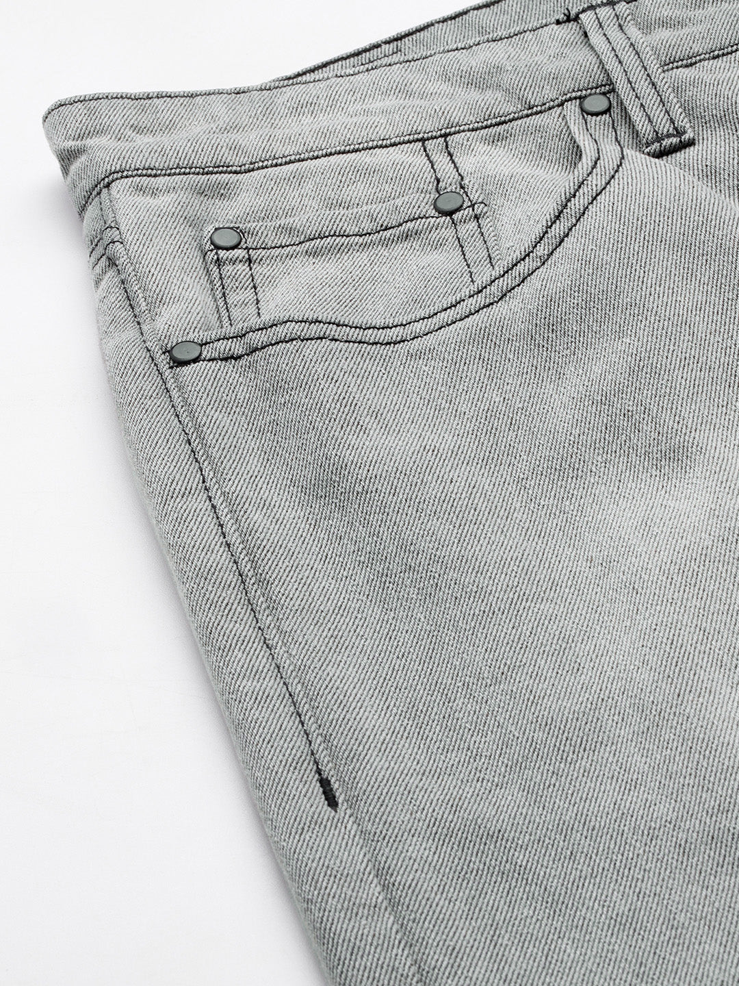 Men Light Grey Relaxed Fit Solid Jeans