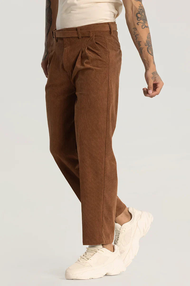 Brown Corduroy Korean Trousers