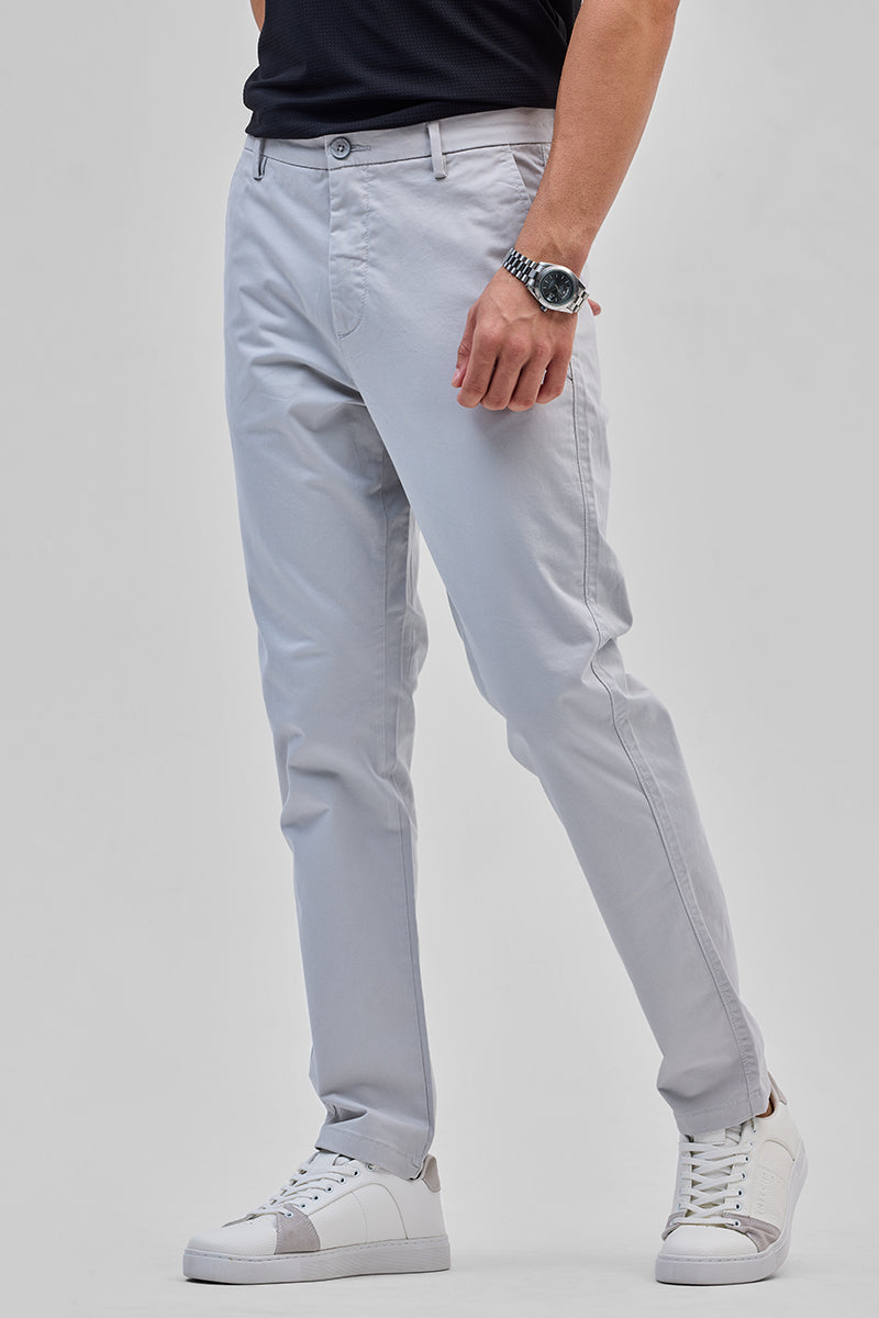 Cream Slim Fit Trousers