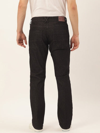 Men Black Boot-Cut Solid Jeans