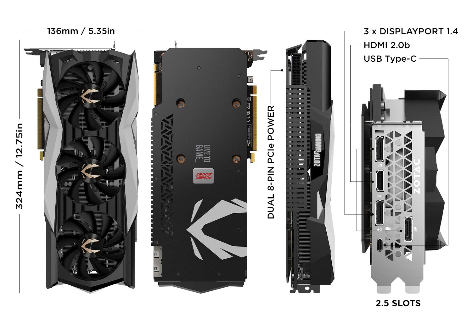 ZOTAC Gaming GeForce RTX 2080 Ti AMP Extreme 11GB Nvidia Graphics Card