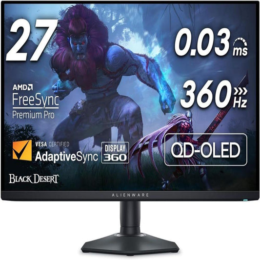 DELL Alienware AW2725DF 27 Inch 2K QHD 360Hz OLED 99.3%SRGB 0.03MS AMD Freesync Gaming Monitor