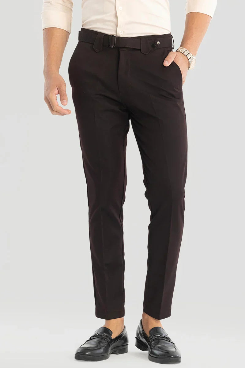 Dark Brown Slim Fit Trousers