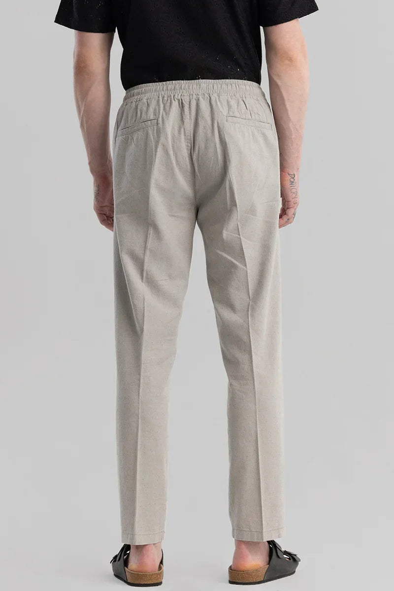 Wafty Grey Linen Trousers