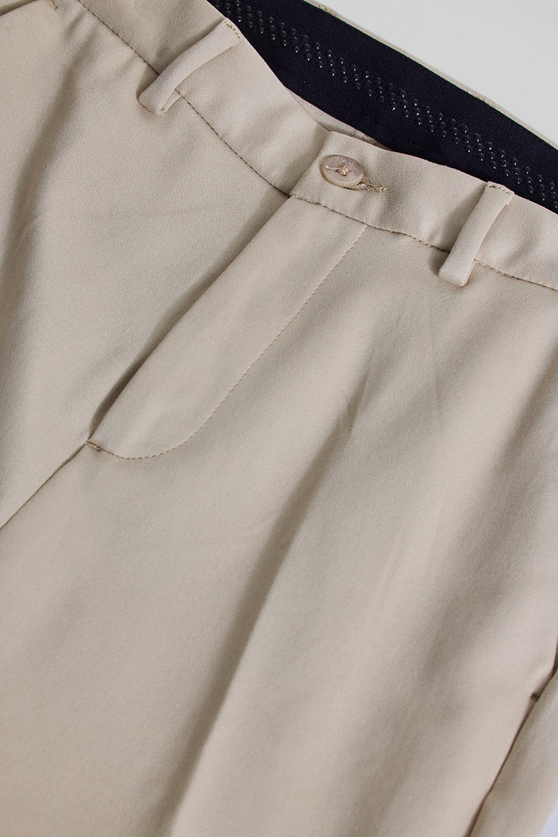 Beige Slim Fit Trousers