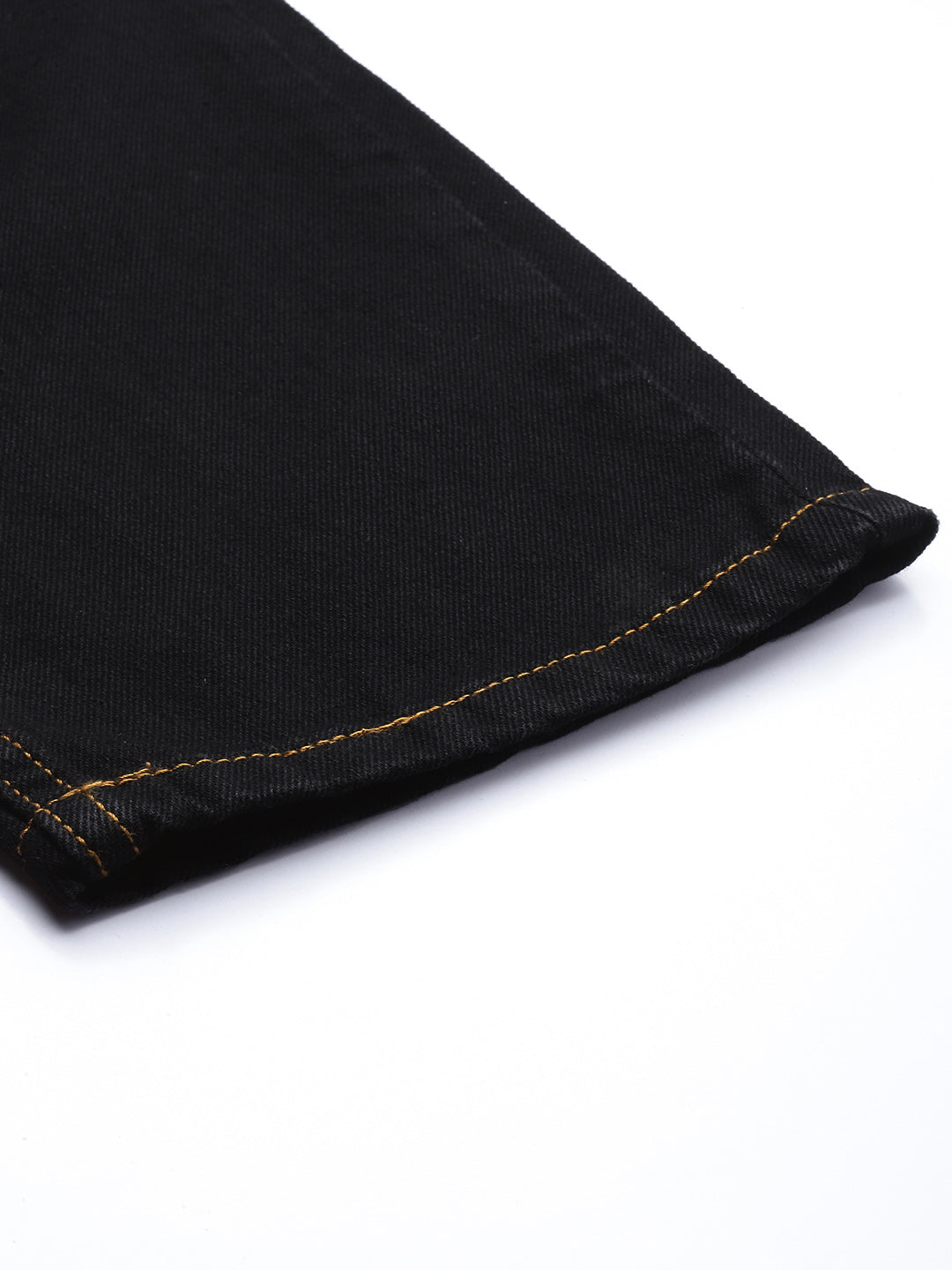 Men Black Straight Fit Solid Jeans