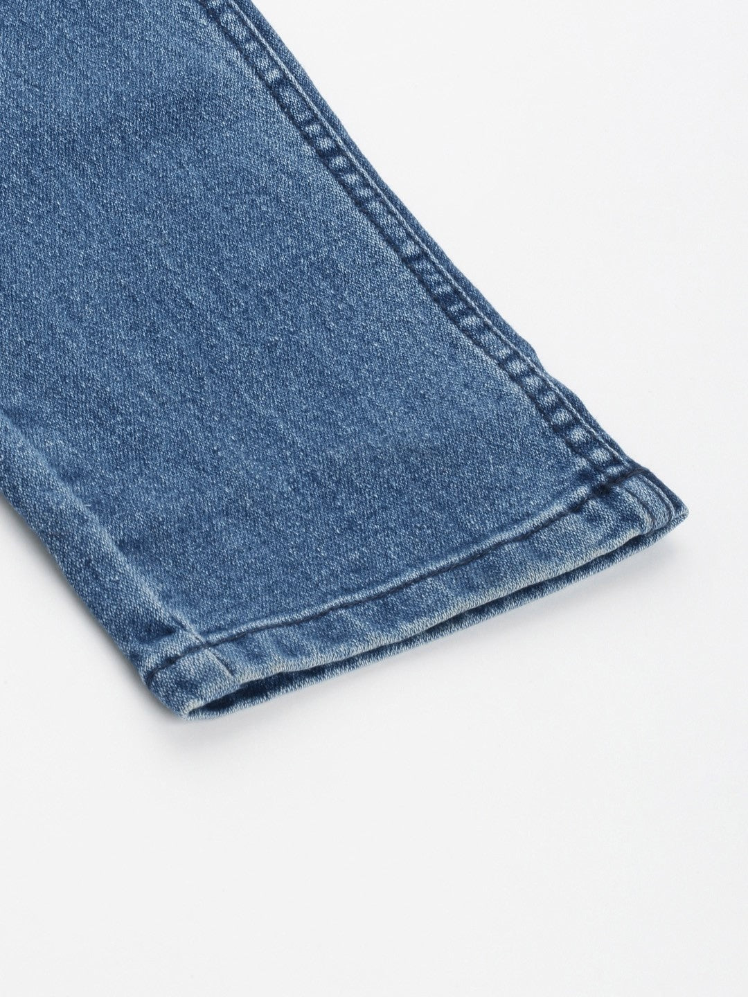 Men Mid Blue Tapered Fit Solid Jeans