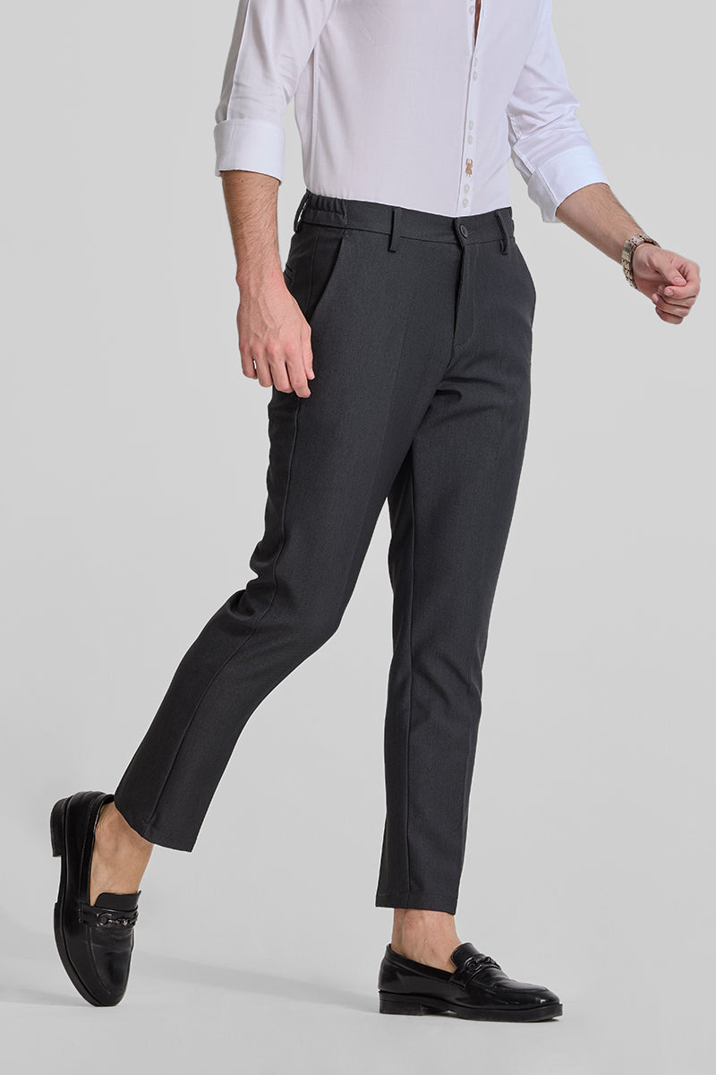 Charcoal Grey Stretch Slim Fit Trousers