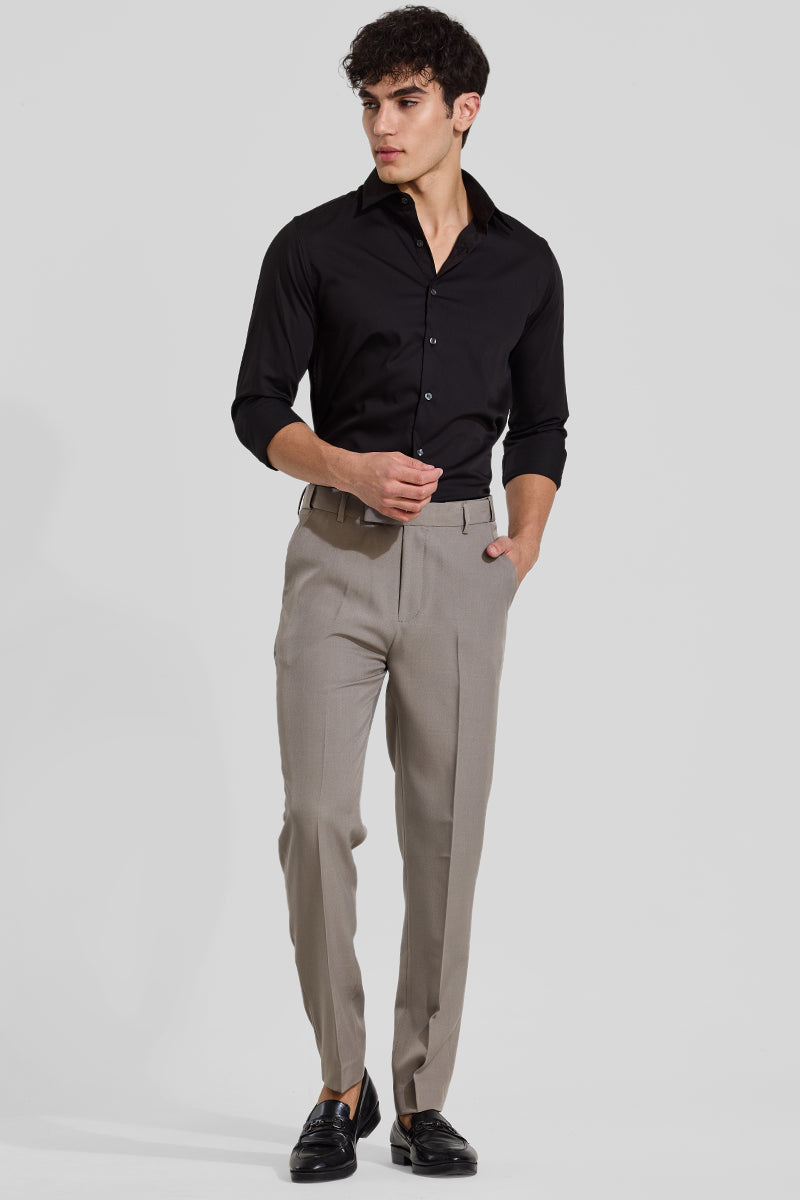 Ash Grey Stretch Slim Fit Trousers