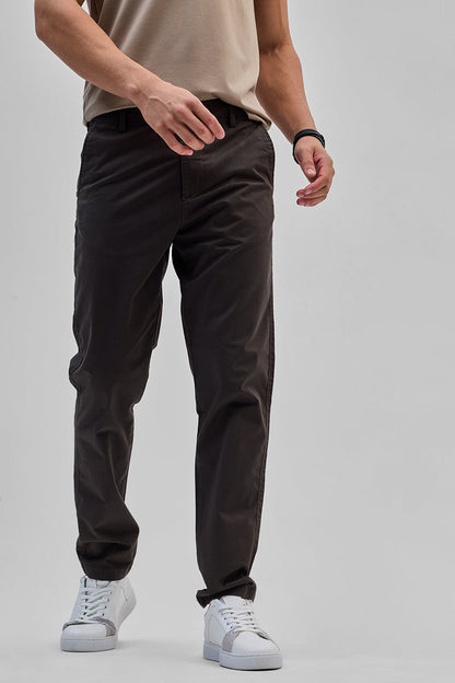 Dark Brown Slim Fit Trousers