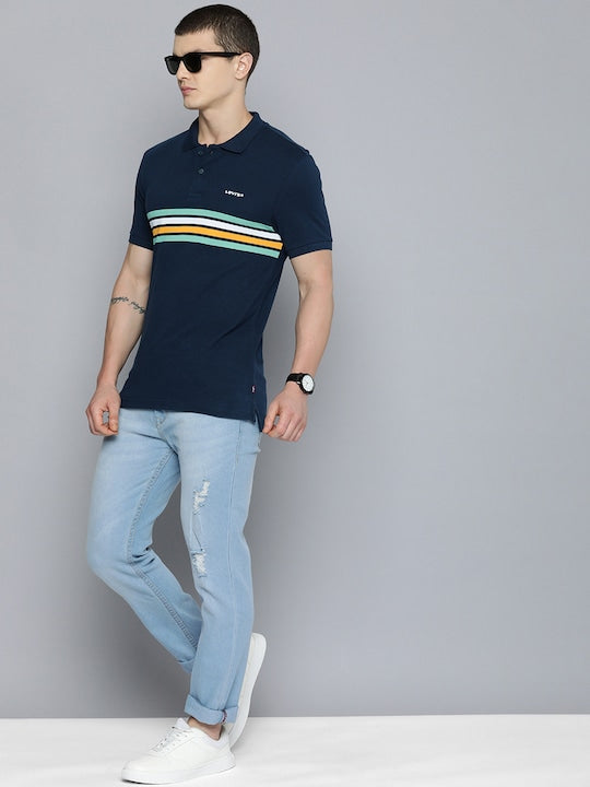 Men's Striped Polo T-shirt