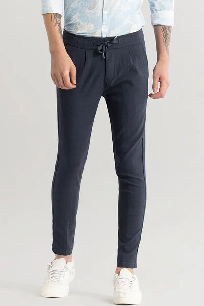 Veluxe Anchor Grey Checked Linen Blend Pant