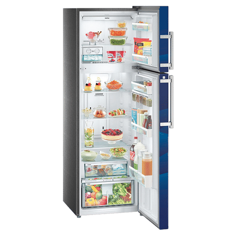 LIEBHERR 346 Litres 3 Star Frost Free Double Door Refrigerator with Forced Air Cooling (TCB 3540, Blue Landscape)