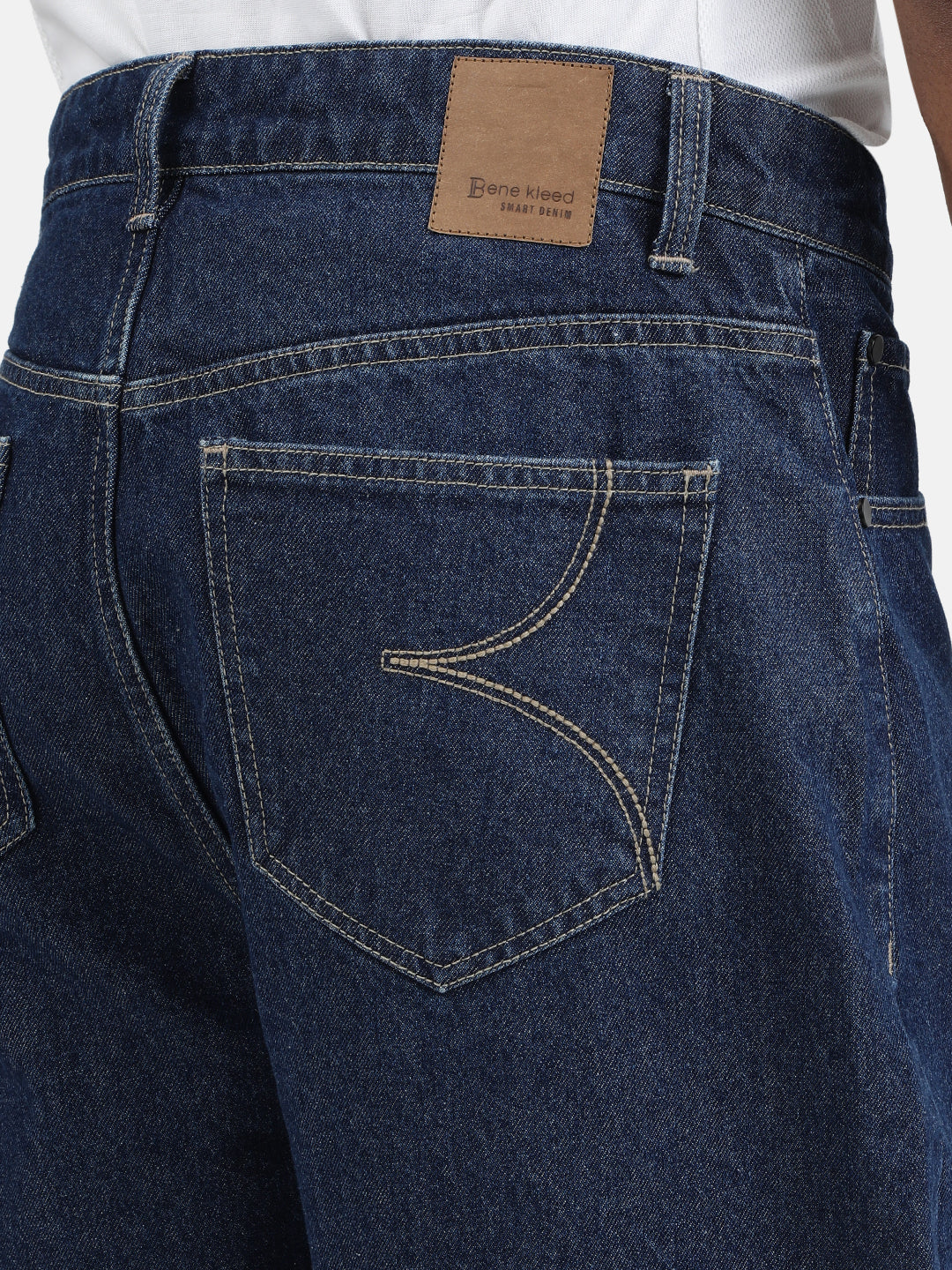 Men Blue Baggy Fit Solid Jeans