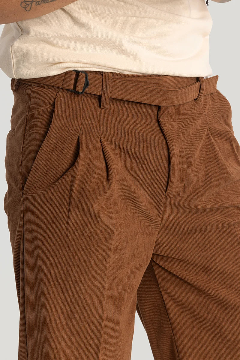 Brown Corduroy Korean Trousers