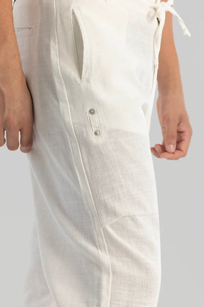 White Plain Baggy Fit Trousers