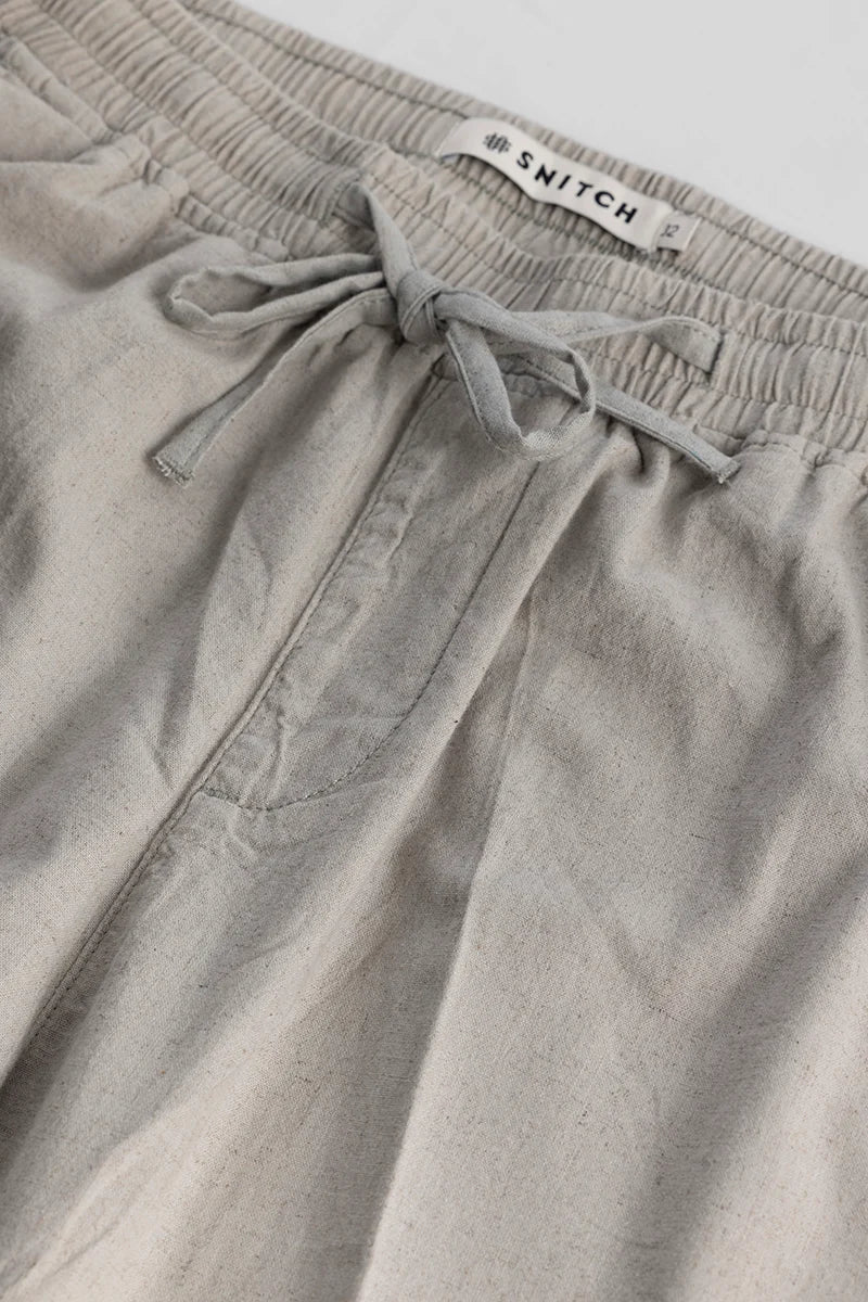 Wafty Grey Linen Trousers