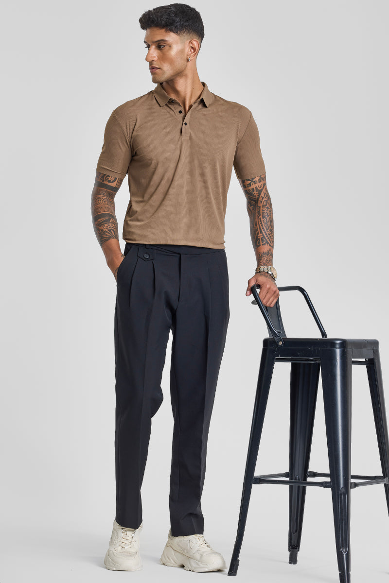 Black Slim Fit Gurkha Trousers