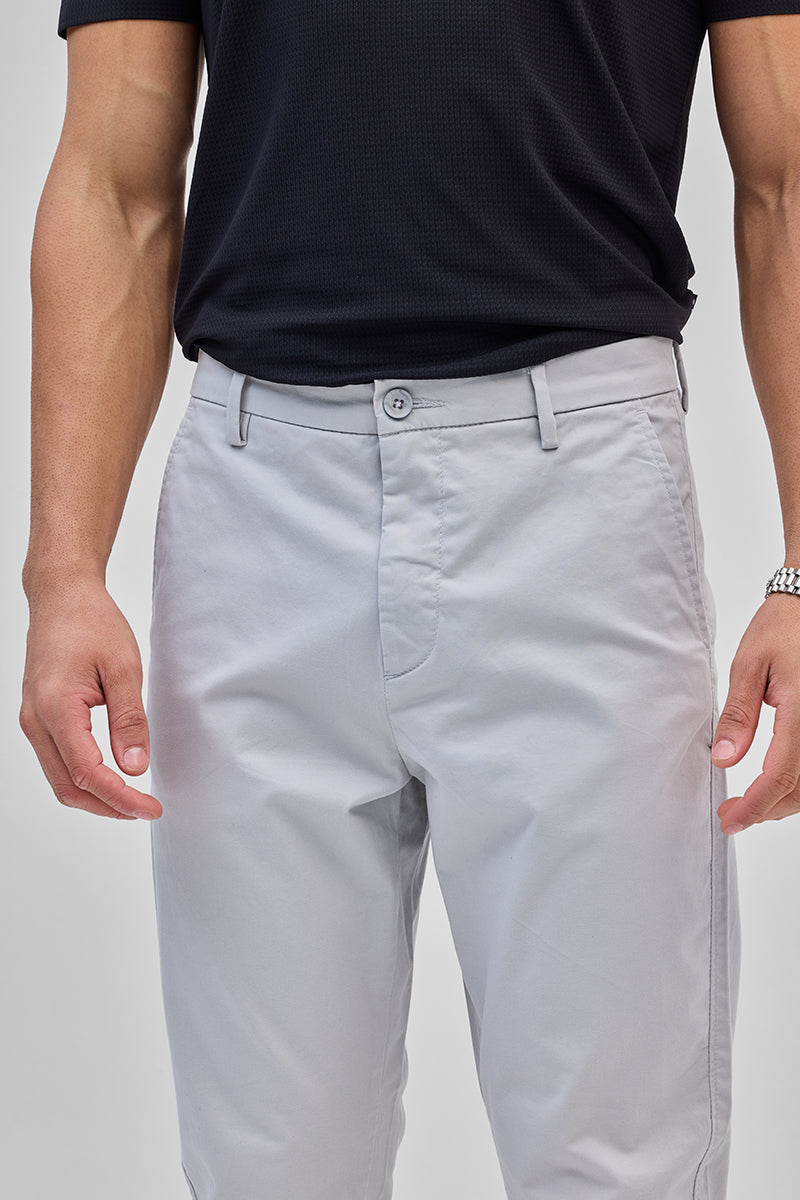 Cream Slim Fit Trousers