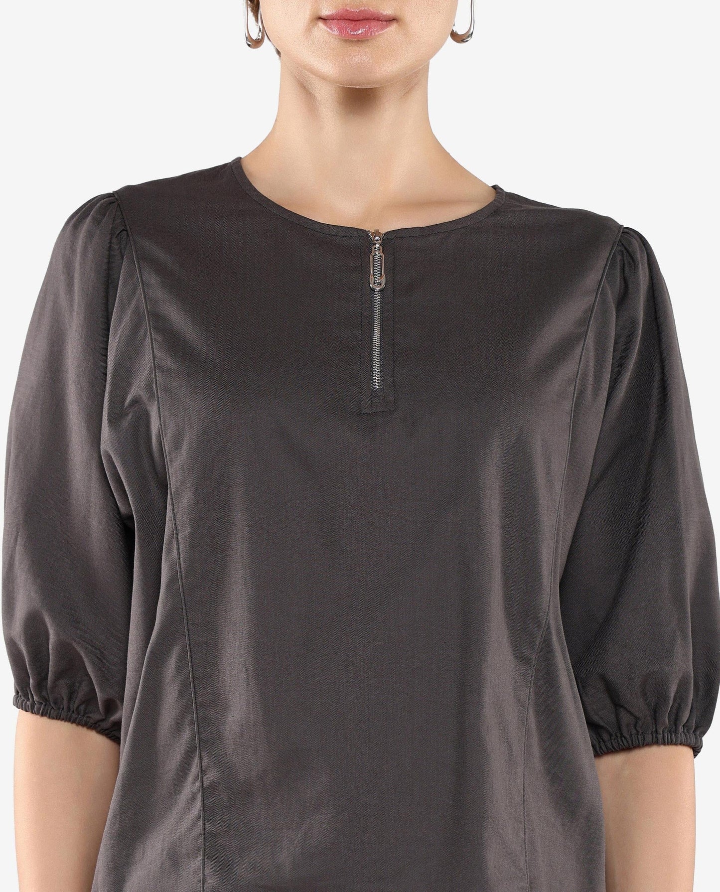 Rareism Women Artemis Grey Plain Top