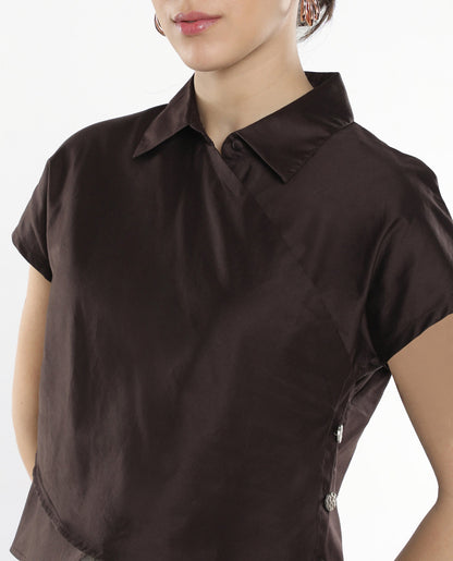 Rareism Women Aurelia Brown Plain Top