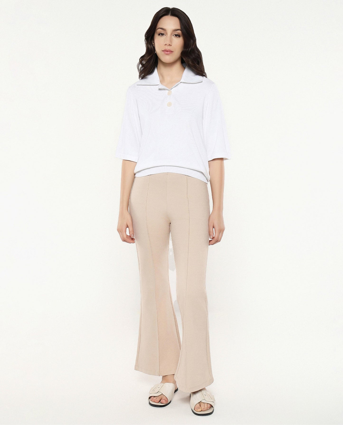 Rareism Women Bene White Relaxed Fit Plain Top