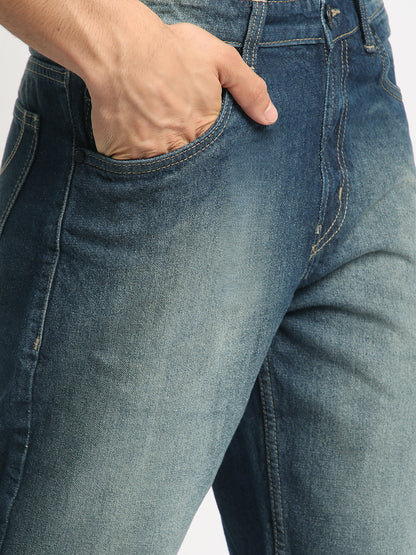 Men Dark Blue Relaxed Fit Tinted Solid Denim Jeans