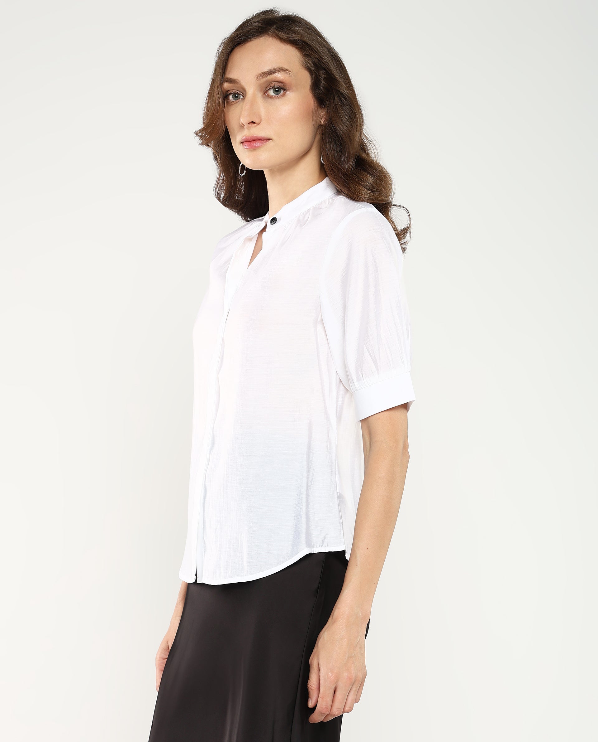 Rareism Women Breen White Plain Top