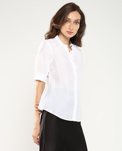 Rareism Women Breen White Plain Top