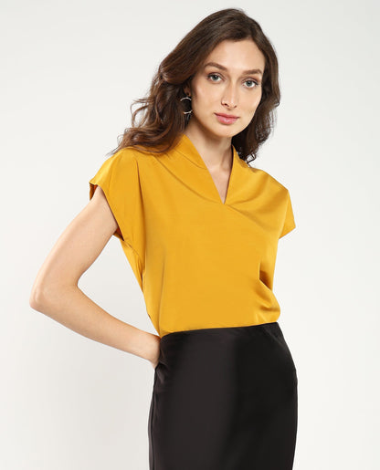 Rareism Women Buijit Yellow Plain Top