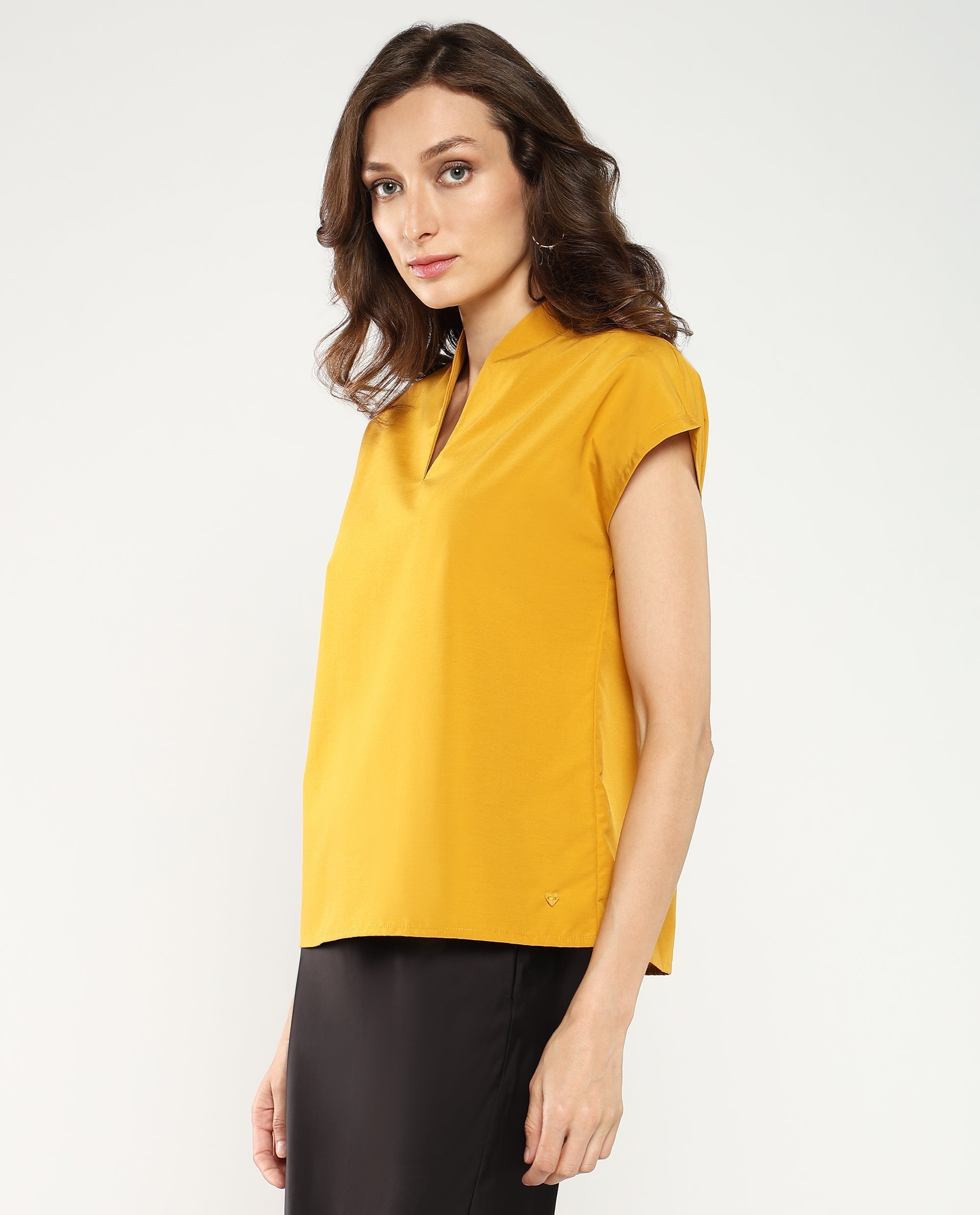 Rareism Women Buijit Yellow Plain Top