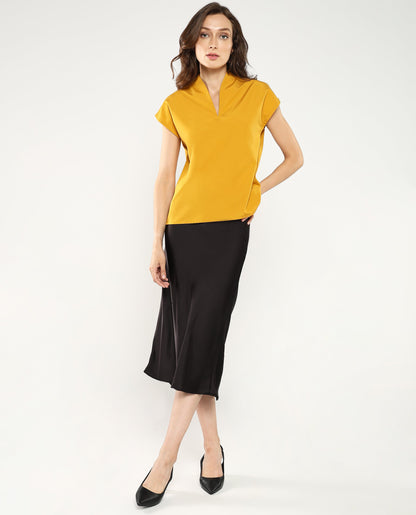 Rareism Women Buijit Yellow Plain Top