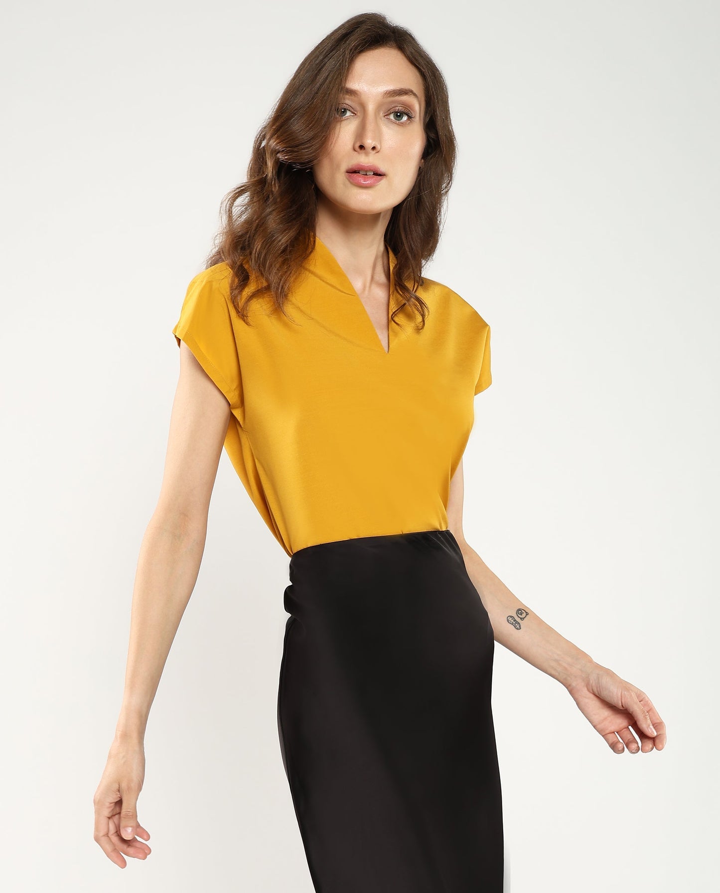 Rareism Women Buijit Yellow Plain Top