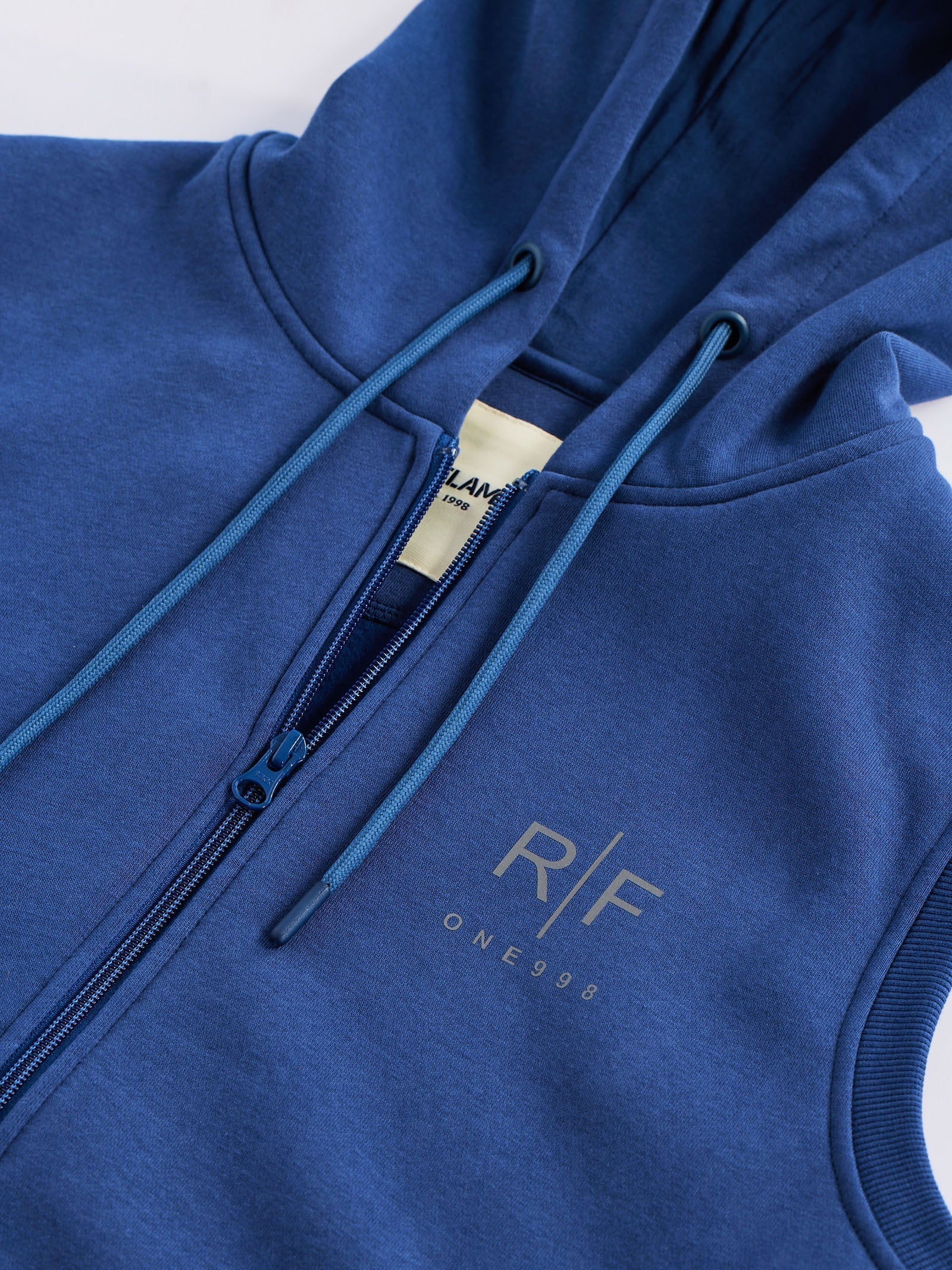 Blue Fleece Sleeve Less Hooded Sweatshirt