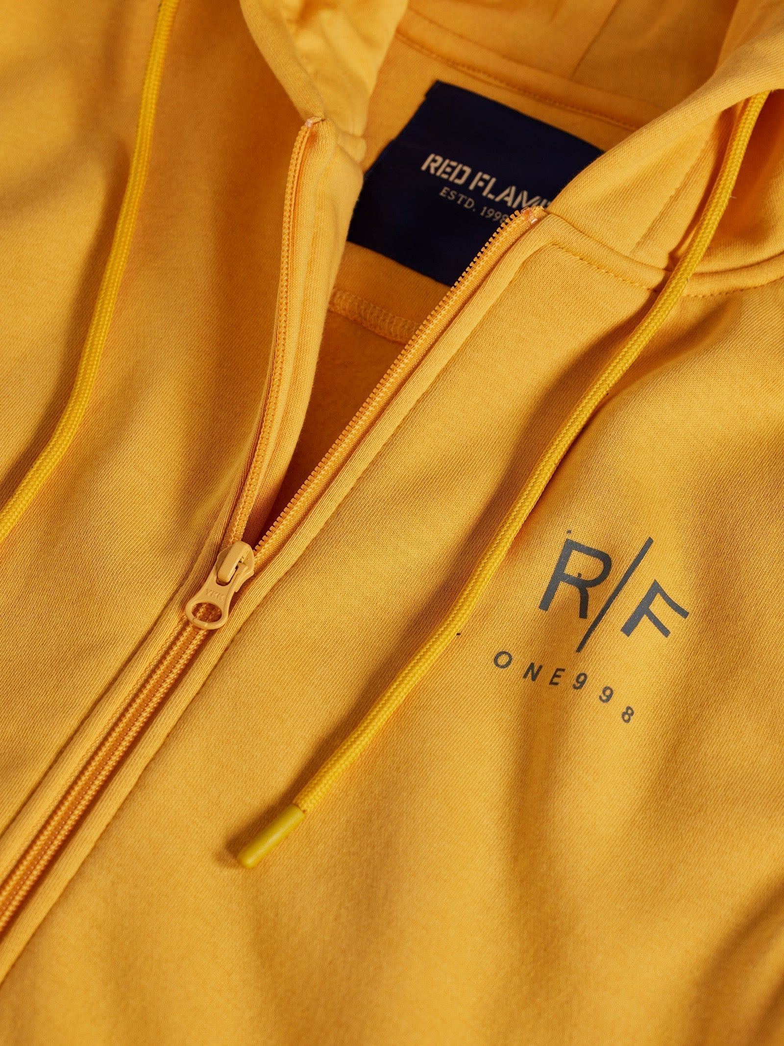 Yellow Fleece Sleeve Less Hooded Sweatshirt