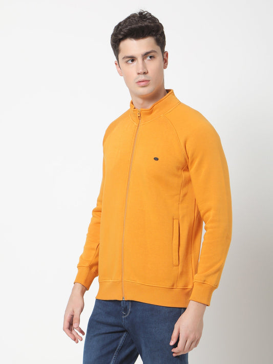 Yellow Fleece High Neck Sweatshirt