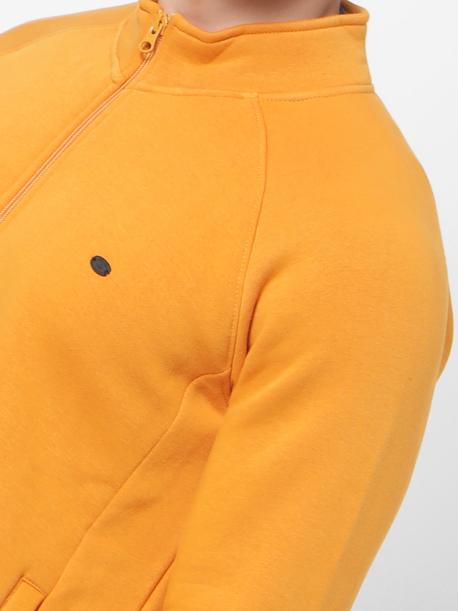 Yellow Fleece High Neck Sweatshirt