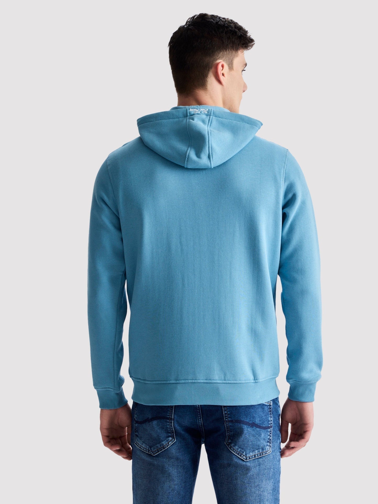 Blue Fleece Hooded Sweatshirt